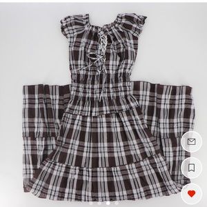 Milkmaid Plaid Maxi Dress